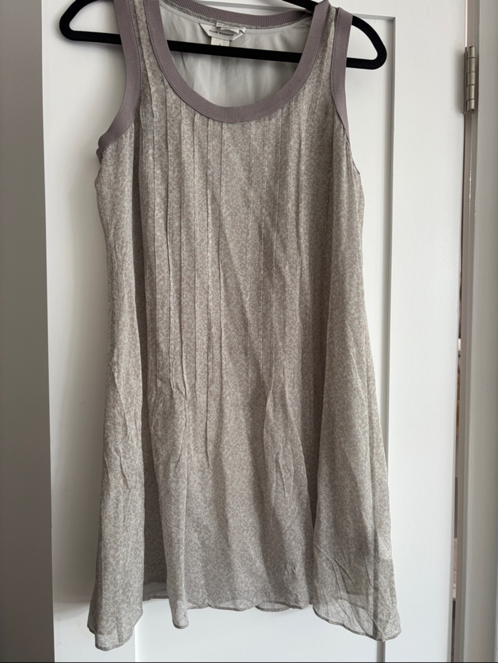 Club Monaco Taupe Floral Sleeveless A-Line Dress